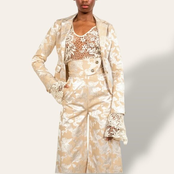 House of Aama Jackets & Blazers - House of Aama NWT cherubs jacket in tan / gold colorway runway item womens 2